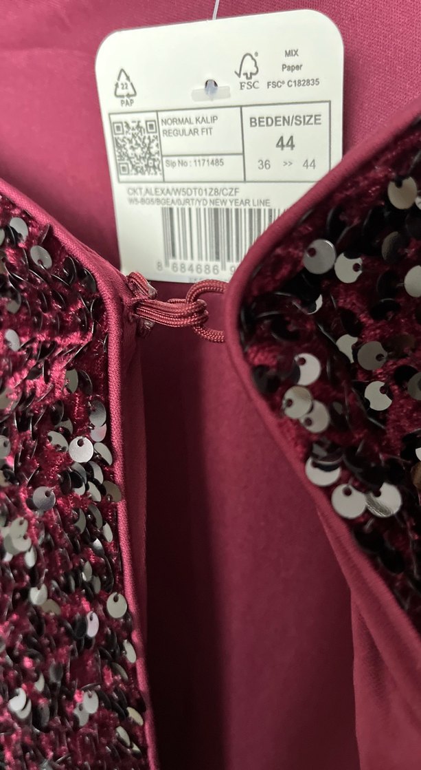 Bordo Payetli Kadın Ceket - Görsel 4