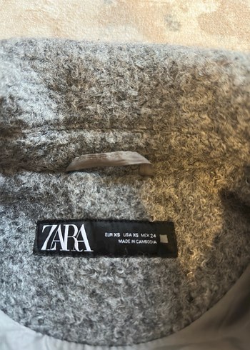 Zara Gri Midi Yün Kadın Ceket