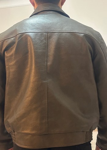 Kahverengi Deri Erkek Ceket - Görsel 2