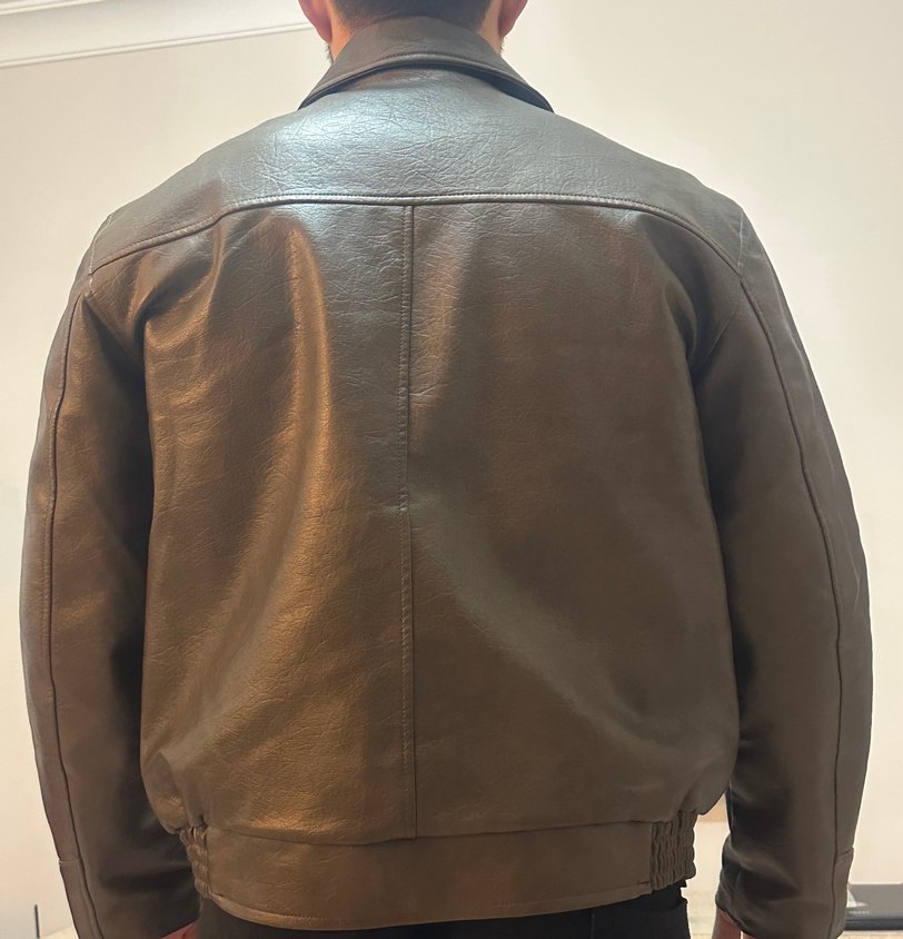 Kahverengi Deri Erkek Ceket - Görsel 2