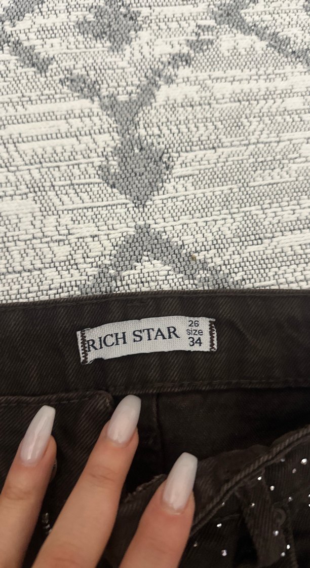 Kadın Siyah Payetli Kumaş Pantolon - Görsel 3