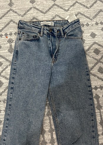 Gri Batik Desenli Kadın Kot Pantolon - Görsel 2