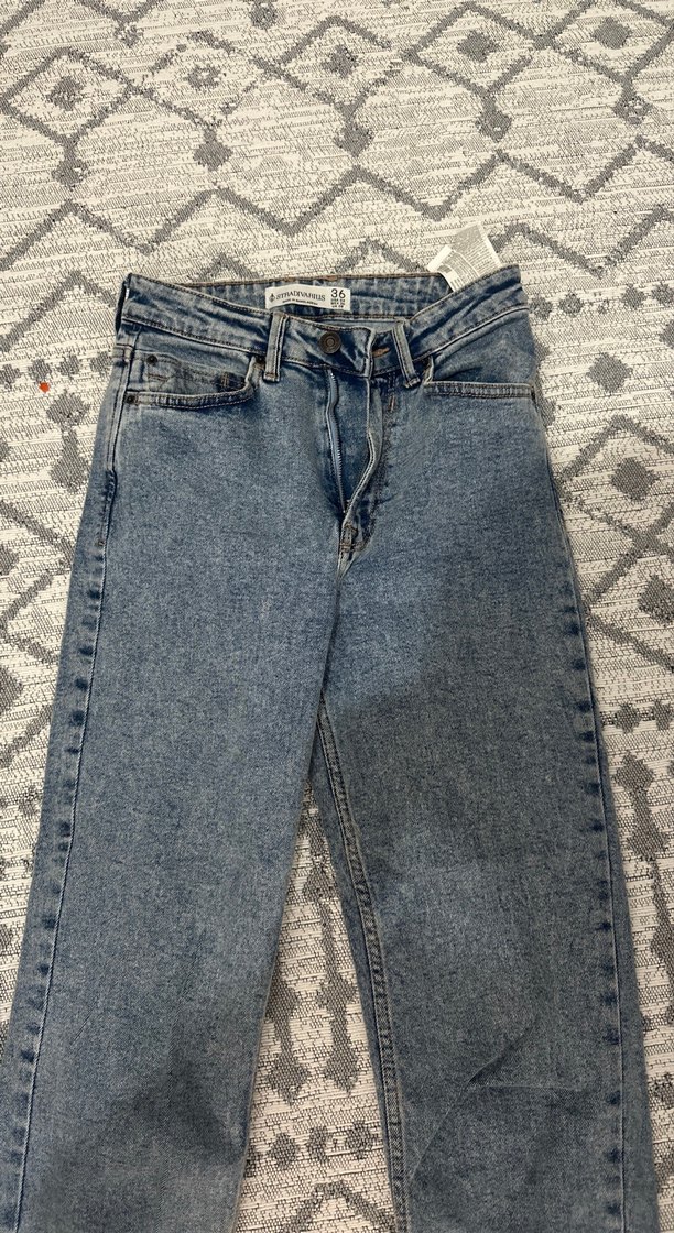 Gri Batik Desenli Kadın Kot Pantolon - Görsel 2