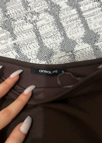 Kahverengi Tek Omuzlu Kemerli Kadın Atlet - Görsel 2