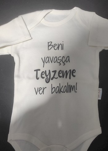 Baskılı Beyaz Uzun Kollu Bebek Body