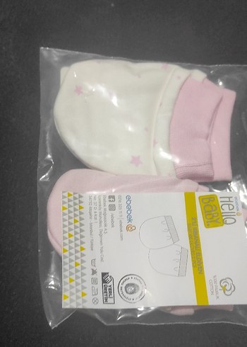 Kız Bebek Pembe Baskılı Eldiven