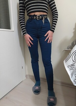 Lacivert dar pantolon