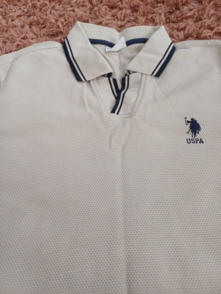 Erkek Beyaz Polo Yaka Kısa Kollu Tişört - Görsel 2