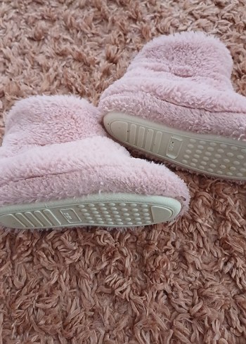 Kızlar için Pembe Nakışlı Sıcak Ev Terliği - Görsel 4