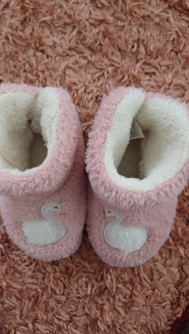 Kızlar için Pembe Nakışlı Sıcak Ev Terliği - Görsel 3