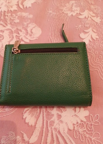 Fermuarlı Yeşil Deri Kadın Cüzdanı - Görsel 2