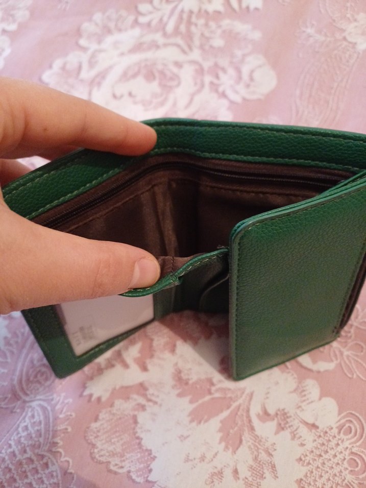 Fermuarlı Yeşil Deri Kadın Cüzdanı - Görsel 4
