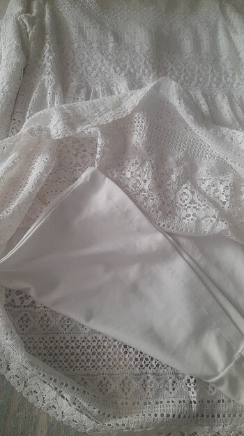 Dantelli kısa elbise - Görsel 4