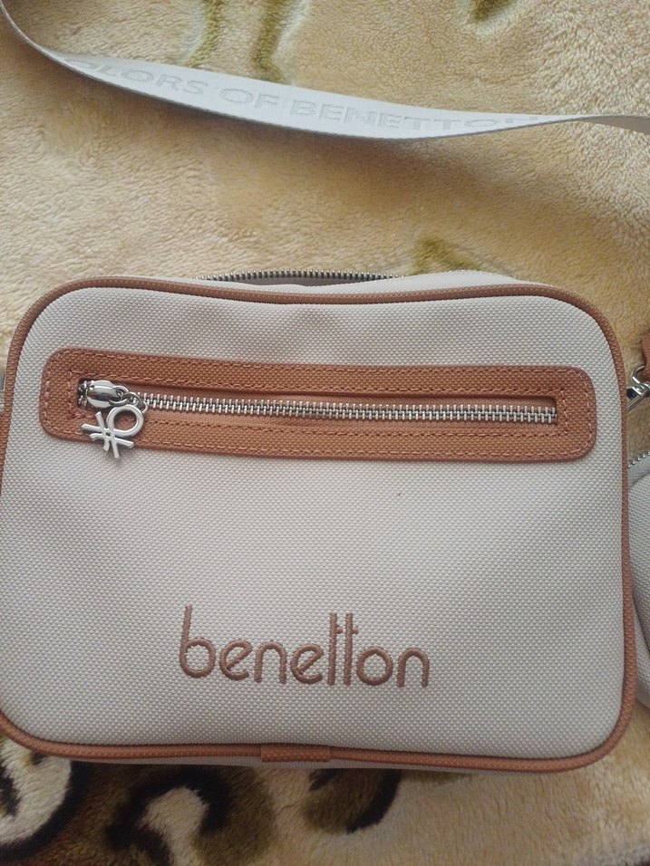 Benetton Bej Deri Kadın Bel Çantası - Görsel 2