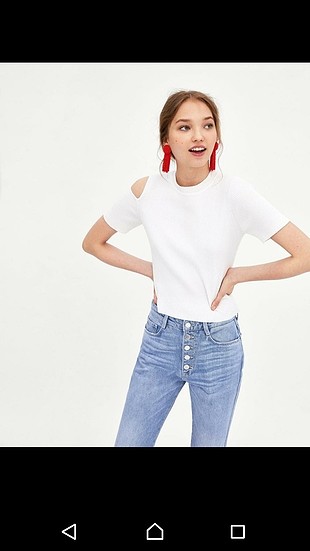 Zara İhracat Fazlası Yüksek Bel Düz Kesim Jean 