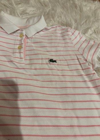 Kız Çocuk Pembe Çizgili Polo Tişört - Görsel 2