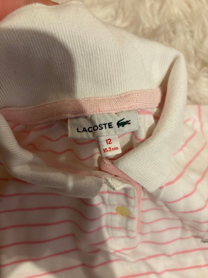 Kız Çocuk Pembe Çizgili  Polo Tişört - Görsel 3