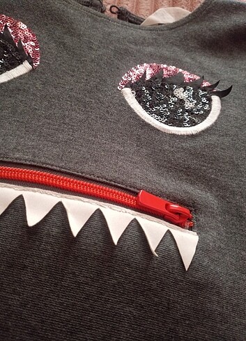 Kız çocuk elbise cepli,fermuarlı - Görsel 5