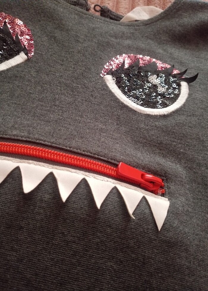 Kız çocuk elbise cepli,fermuarlı - Görsel 5