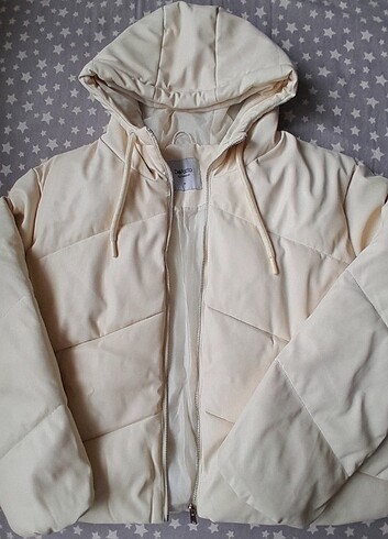 Defacto Ekru Deri şişme mont - Görsel 10