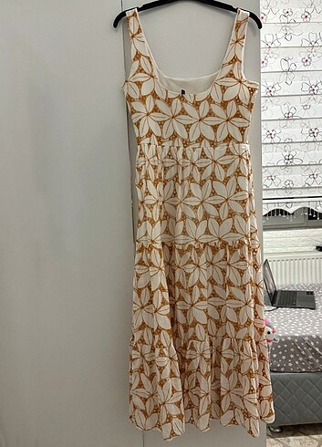 Papatyali elbise ajurlu astarli  - Görsel 5