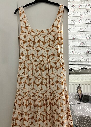 Papatyali elbise ajurlu astarli  - Görsel 7