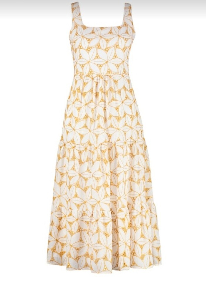 Papatyali elbise ajurlu astarli  - Görsel 3