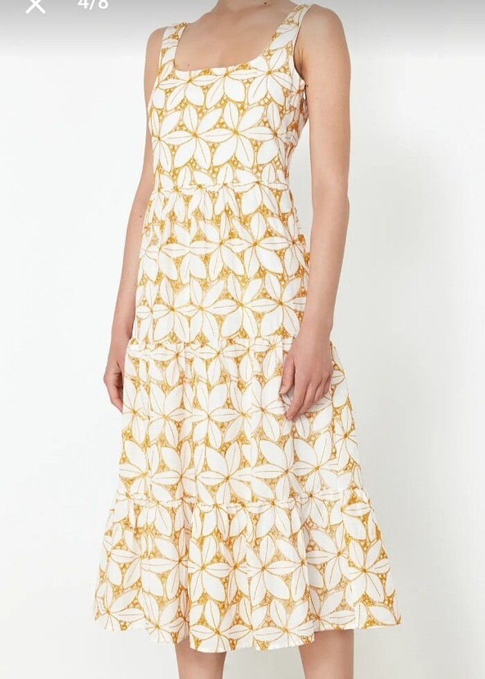 Papatyali elbise ajurlu astarli  - Görsel 2