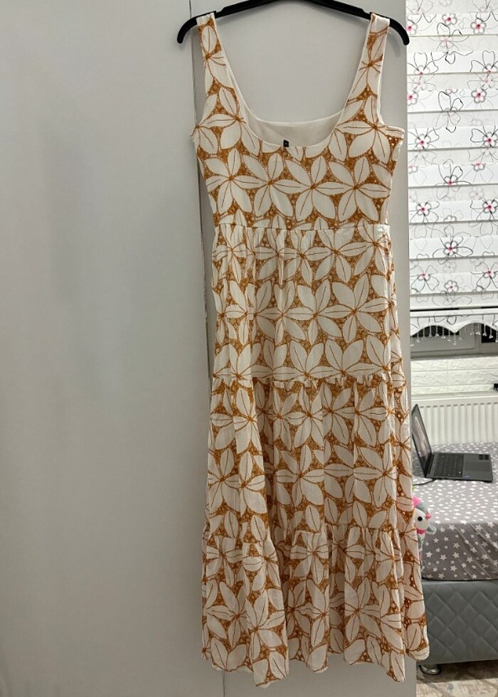 Papatyali elbise ajurlu astarli  - Görsel 5