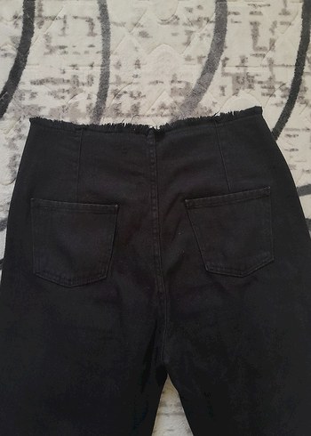 Düğmeli Siyah  Regular Fit Kot - Görsel 5