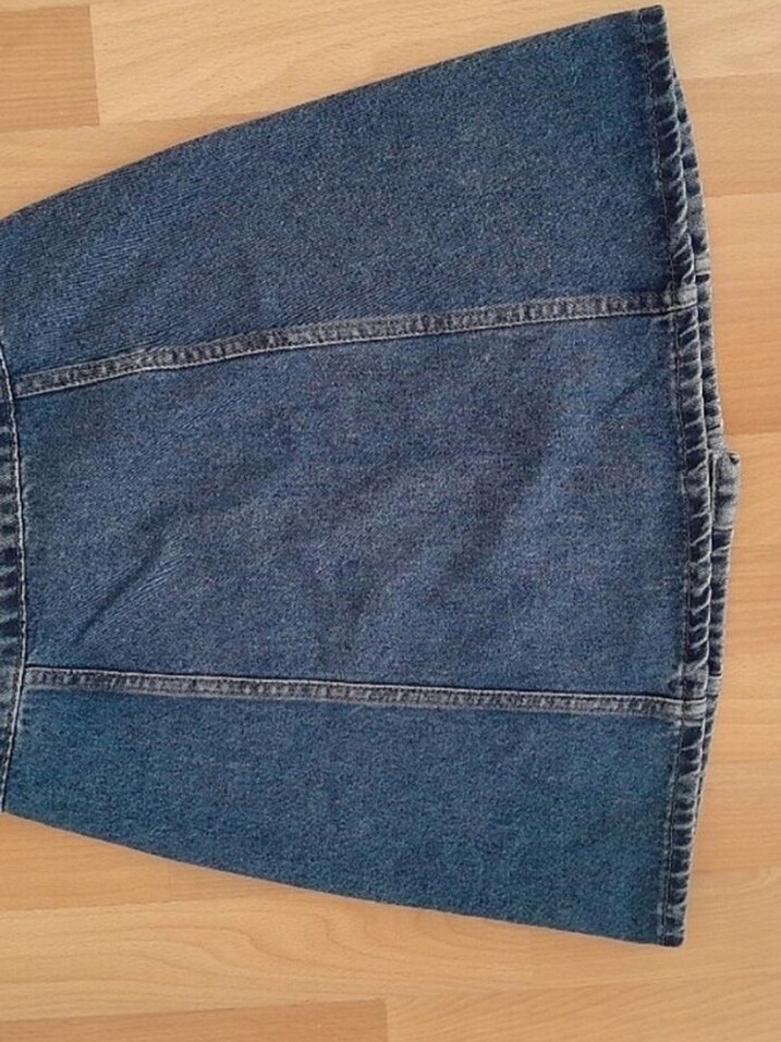 Düğmeli Mavi Denim Mini Etek - Görsel 2