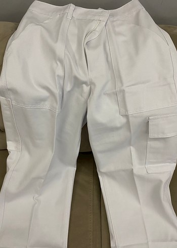 Beyaz kargo cepli iş pantolonu 52 Beden - Görsel 5