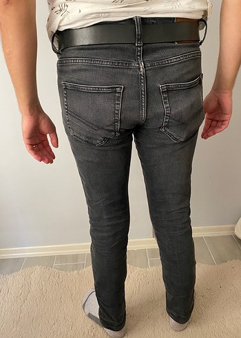 Gri Erkek Rahat Kesim Denim Pantolon - Görsel 3