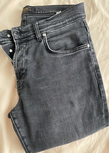 Gri Erkek Rahat Kesim Denim Pantolon - Görsel 4