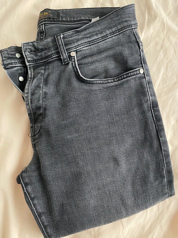 Gri Erkek Rahat Kesim Denim Pantolon - Görsel 4