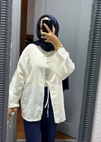 Beyaz Pamuklu Salaş Kimono