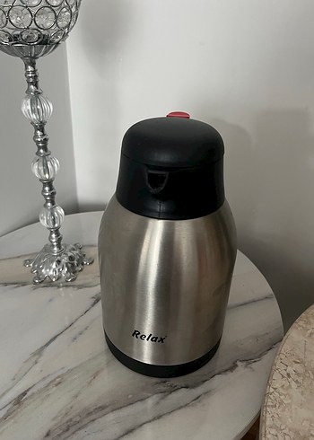  Beden Gri Paslanmaz Çelik Termoslu Çaydanlık
