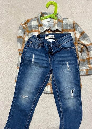 Erkek çocuk oduncu  Gömlek ve kot Pantolon Seti oduncu gömlek - Görsel 2