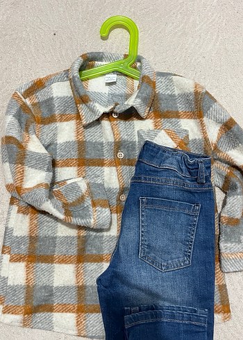 Erkek çocuk oduncu  Gömlek ve kot Pantolon Seti oduncu gömlek - Görsel 3