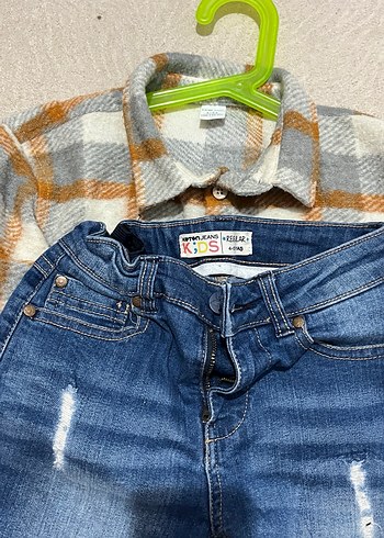 Erkek çocuk oduncu  Gömlek ve kot Pantolon Seti oduncu gömlek - Görsel 5