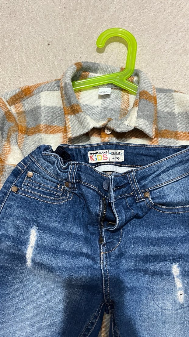 Erkek çocuk oduncu  Gömlek ve kot Pantolon Seti oduncu gömlek - Görsel 5