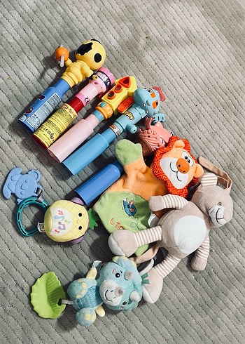 Rengarenk Bebek Diş Kaşıyıcı ve Çıngırak Seti kukla - Görsel 6