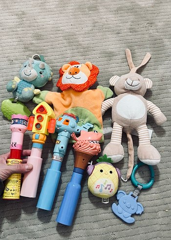 Rengarenk Bebek Diş Kaşıyıcı ve Çıngırak Seti kukla - Görsel 7