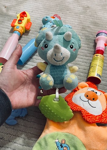 Rengarenk Bebek Diş Kaşıyıcı ve Çıngırak Seti kukla - Görsel 3