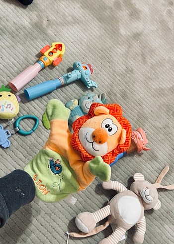 Rengarenk Bebek Diş Kaşıyıcı ve Çıngırak Seti kukla - Görsel 2