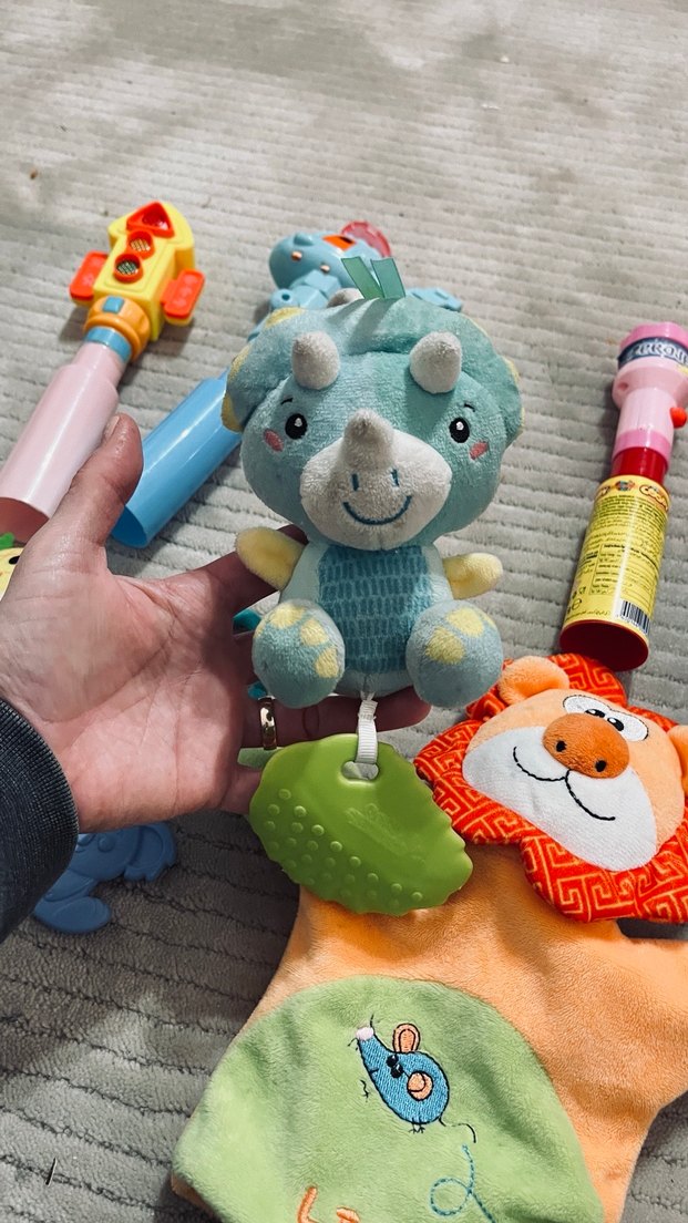 Rengarenk Bebek Diş Kaşıyıcı ve Çıngırak Seti kukla - Görsel 3