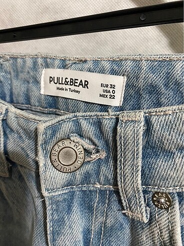 xs Beden mavi Renk Yırtık Straight Jean Pull And Bear