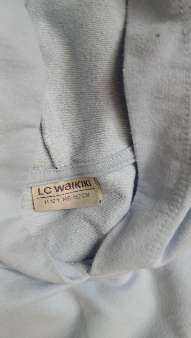 Düğmeli Bol Kesim Kız Kot Pantolon ve sweatshirt tk - Görsel 4