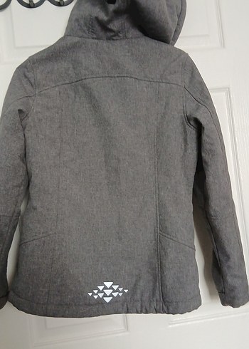 Gri Fermuarlı kız çocuk Ceket Kapüşonlu - Görsel 3