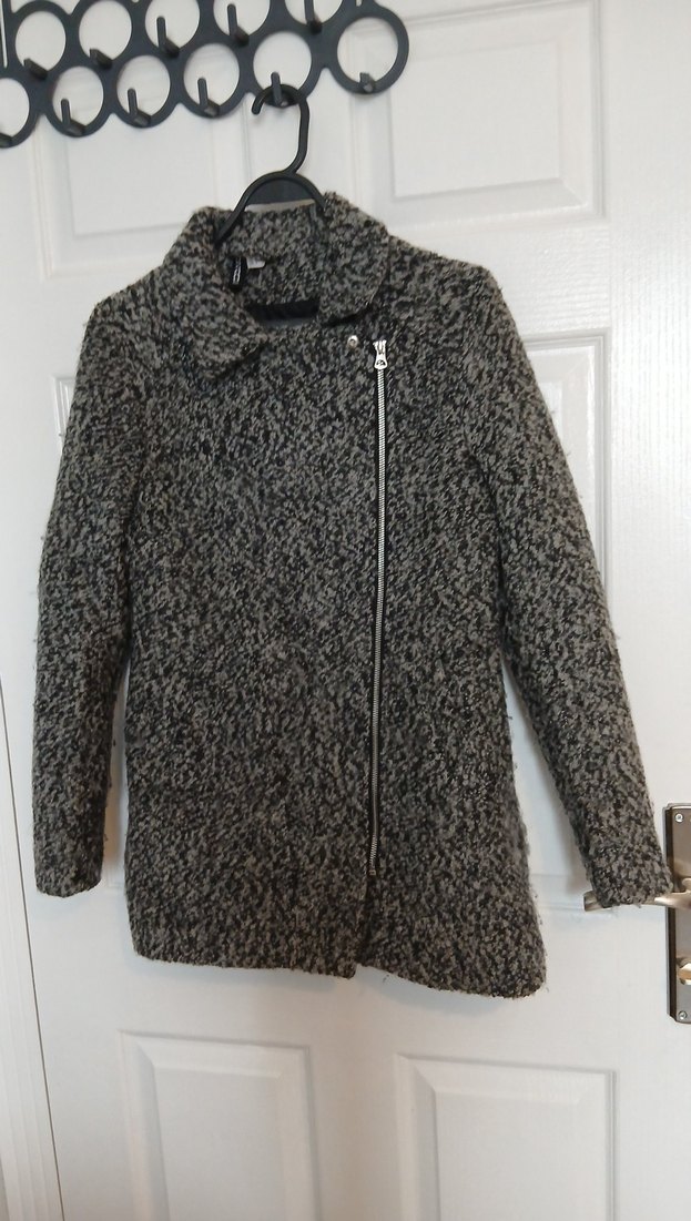 Gri Yün Midi  Kaban - Görsel 3